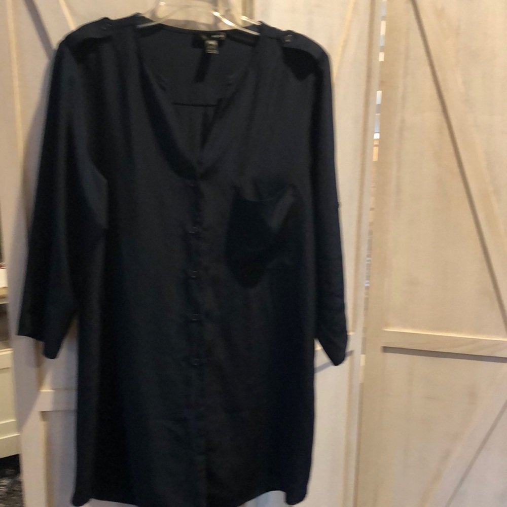 Aqua Blouse (adjustable sleeve 3/4 rolls to short sleeve)